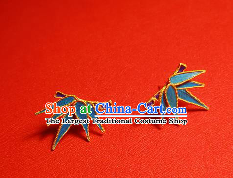 Chinese Traditional Cheongsam Earrings Jewelry National Bamboo Leaf Ear Accessories