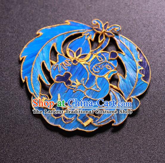 China Traditional Hanfu Brooch Accessories Ancient Empress Blueing Necklet Pendant