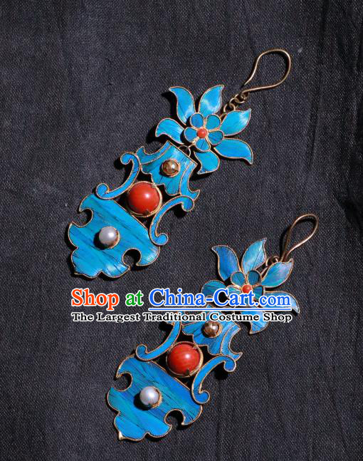 Chinese Ancient Qing Dynasty Ear Accessories Classical Cheongsam Pearls Earrings Jewelry