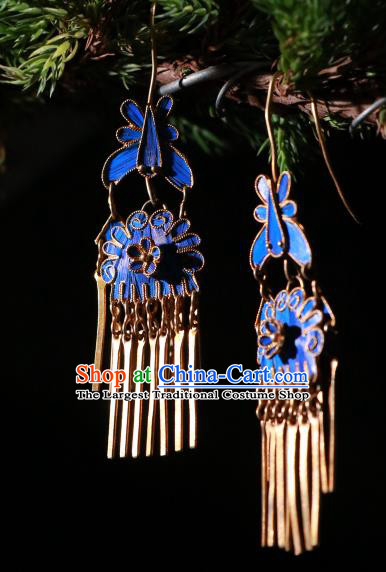 Chinese Ancient Manchu Queen Ear Accessories Classical Qing Dynasty Court Woman Earrings Jewelry