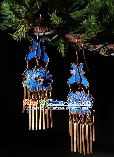 Chinese Ancient Manchu Queen Ear Accessories Classical Qing Dynasty Court Woman Earrings Jewelry