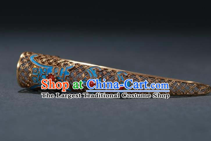 China Traditional Qing Dynasty Finger Accessories Ancient Imperial Consort Cloisonne Nail Wrap