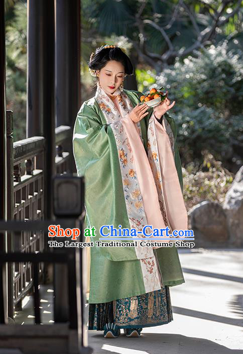 China Ancient Noble Female Embroidered Costumes Ming Dynasty Patrician Countess Historical Clothing Complete Set