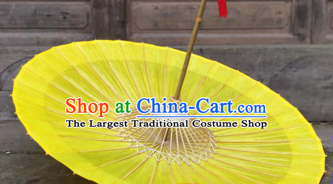 Traditional China Yellow Oil Paper Umbrella Handmade Umbrellas Artware Umbrella