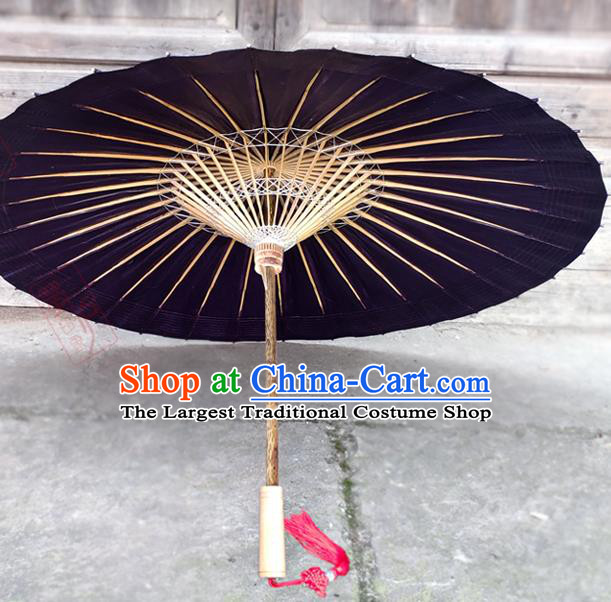 Traditional China Deep Purple Oil Paper Umbrella Handmade Umbrellas Artware Classical Dance Umbrella