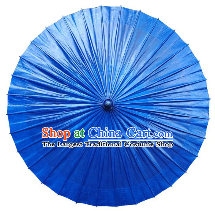 Traditional China Hanfu Dance Umbrella Bumbershoot Royalblue Oil Paper Umbrella Handmade Umbrellas Artware