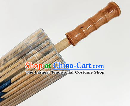 Traditional China Stage Show Umbrella Hand Umbrellas Artware Ink Painting Red Lotus Oil Paper Umbrella