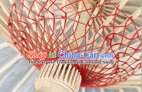 Traditional China Stage Show Umbrella Hand Umbrellas Artware Ink Painting Red Lotus Oil Paper Umbrella