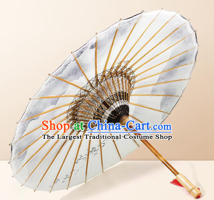 Traditional China Ink Painting Landscape Oil Paper Umbrella Handmade Umbrellas Artware Paper Umbrella