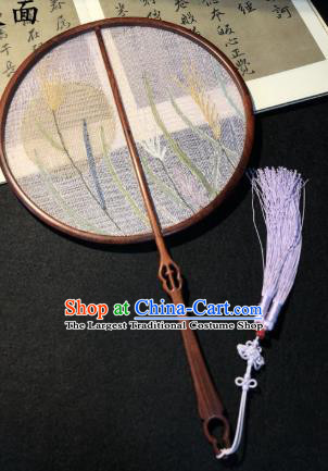 Handmade China Classical Dance Silk Fan Traditional Princess Circular Fan Palace Fan