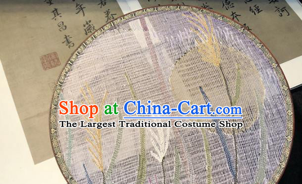 Handmade China Classical Dance Silk Fan Traditional Princess Circular Fan Palace Fan