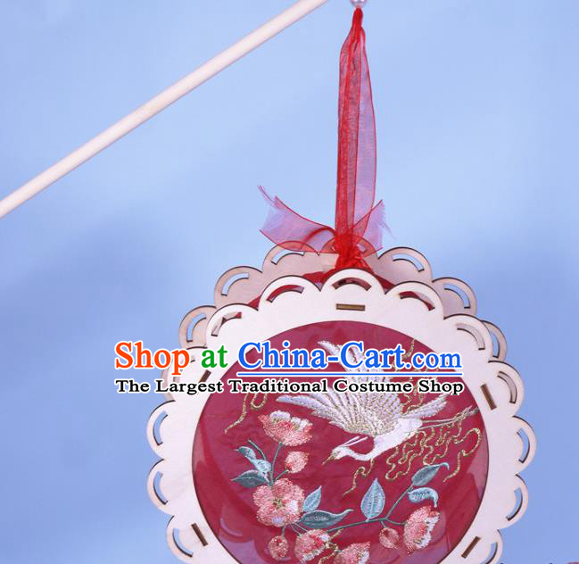 China Handmade New Year Red Silk Lamp Embroidered Portable Lantern Embroidery Flower Drum Lantern