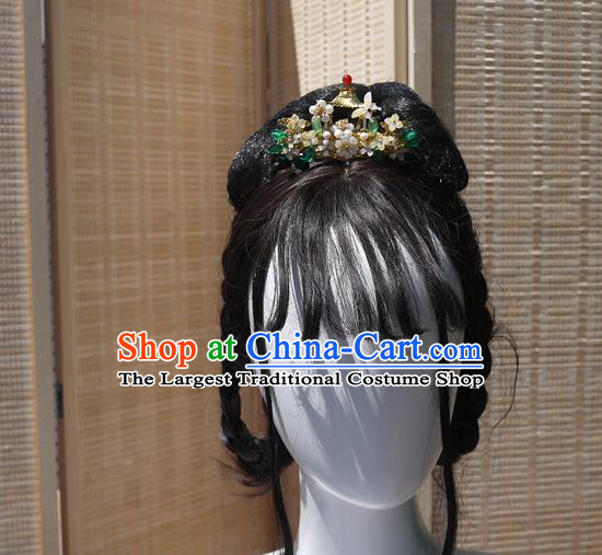 China Traditional Ming Dynasty Pearls Hairpin Handmade Ancient Princess Shell Hair Crown