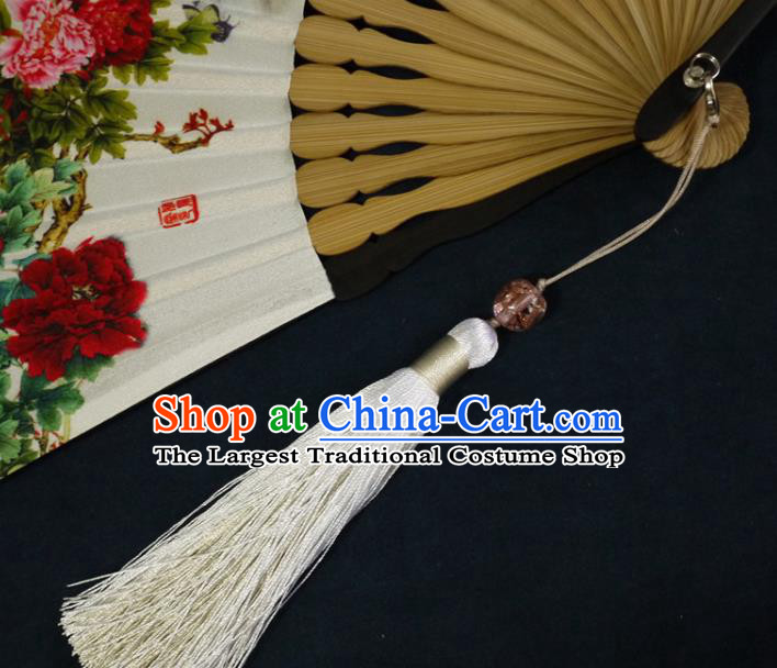 China Classical Painting Peacock Peony Silk Fan Traditional Folding Fan Handmade Accordion