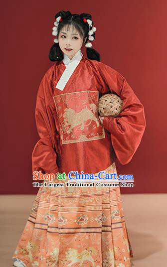 China Ming Dynasty Court Lady Hanfu Clothing Ancient Princess Historical Costumes Full Set