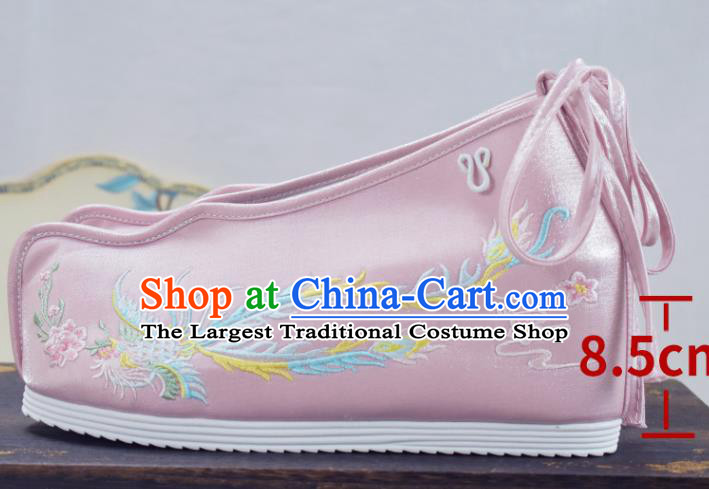 China Traditional Princess Shoes Women Hanfu Shoes National Embroidered Shoes Pink Cloth Shoes