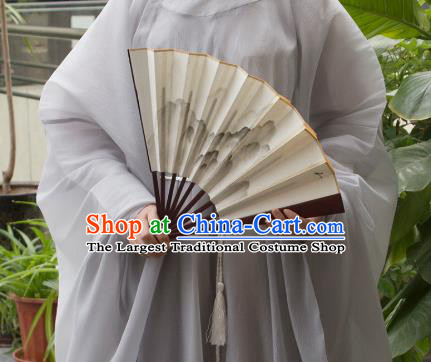 China Handmade Ink Painting Landscape Accordion Traditional Folding Fan Classical Silk Fan