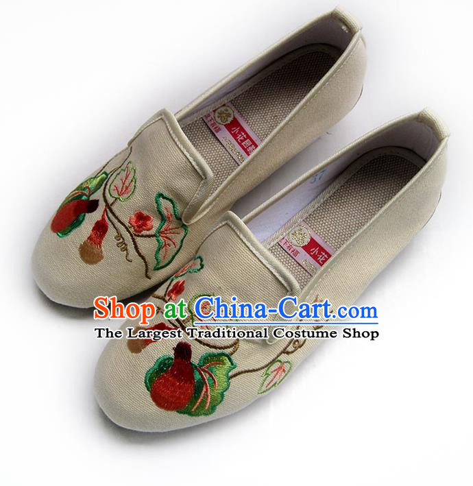 China Women Shoes Traditional Shoes National Beige Flax Shoes