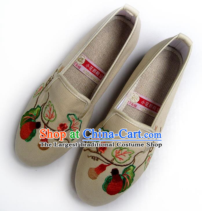 China Women Shoes Traditional Shoes National Beige Flax Shoes