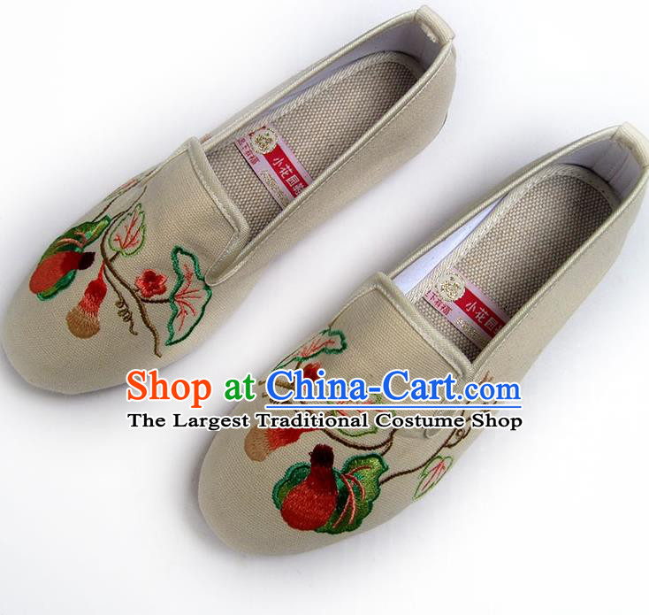 China Women Shoes Traditional Shoes National Beige Flax Shoes