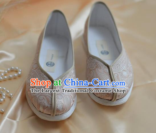 China National Shoes Traditional Hanfu Champagne Brocade Shoes Kung Fu Shoes for Women