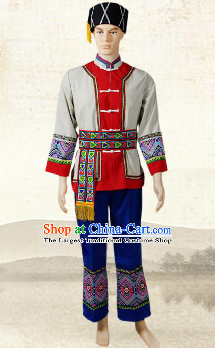 China Tujia Nationality Folk Dance Costumes Hunan Ethnic Minority Stage Show Outfits Clothing and Hat