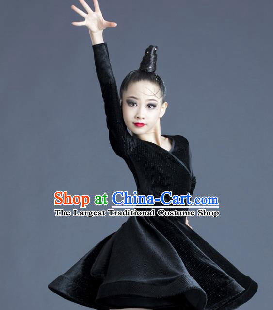 Children Latin Dance Dress Professional Dance Costume Top Modern Dance Clothing