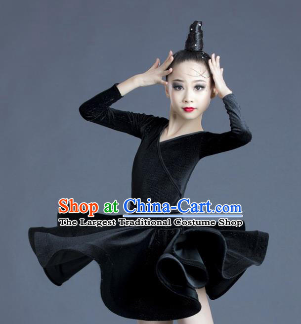 Children Latin Dance Dress Professional Dance Costume Top Modern Dance Clothing