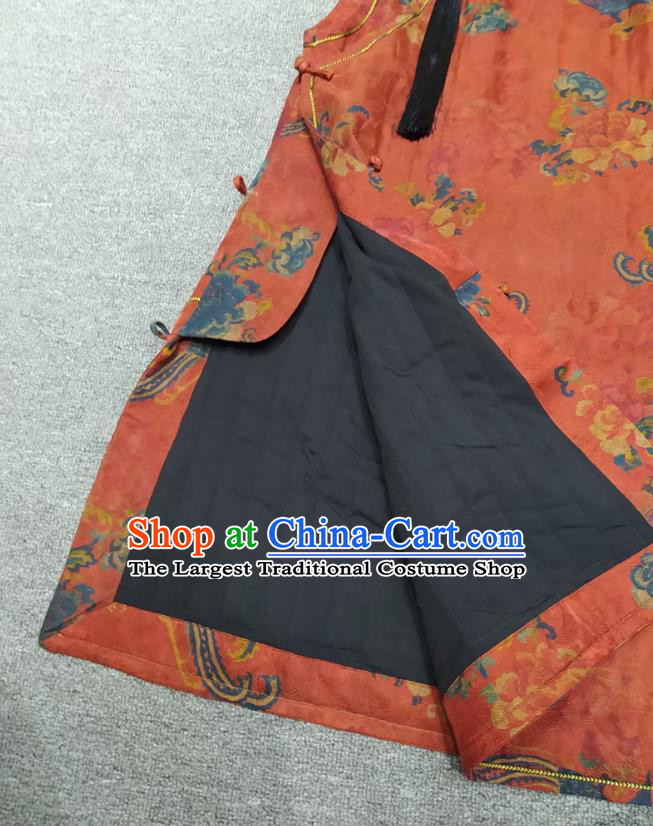 Chinese Classical Phoenix Pattern Red Qipao Dress Traditional Silk Cheongsam National Women Clothing