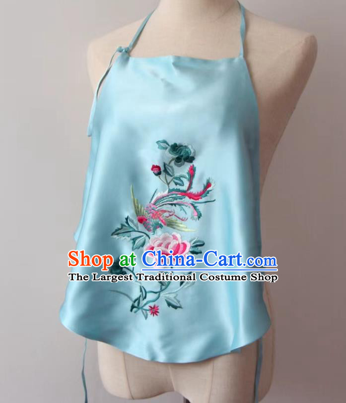 Chinese Embroidered Phoenix Peony Bellyband National Women Tang Suit Silk Stomachers
