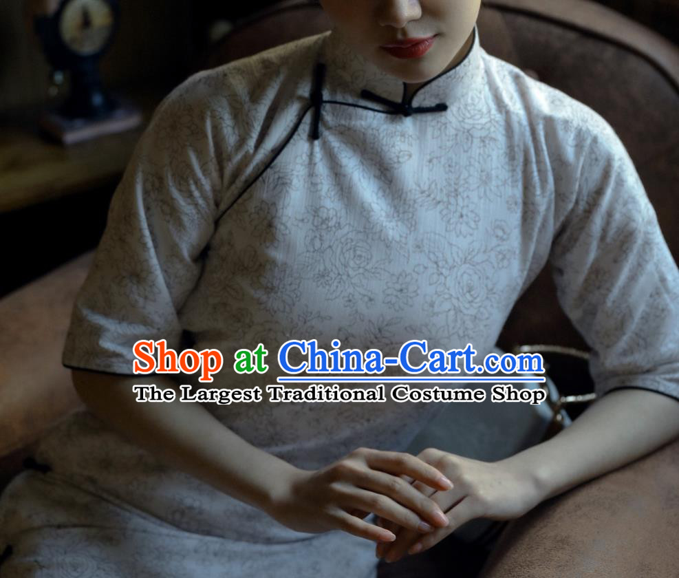 Republic of China Shanghai Beauty Qipao Dress Classical Cheongsam Traditional National Women Clothing
