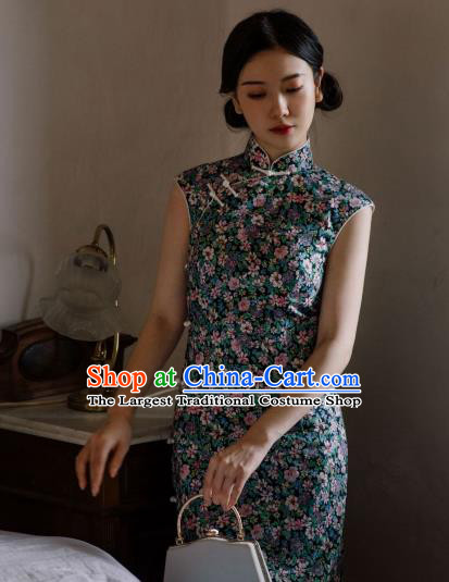 Republic of China Young Lady Qipao Dress Traditional National Women Clothing Classical Cheongsam