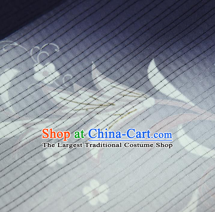 Traditional Japanese Kimono Purple Pure Silk Fabric Asian Japan Classical Baoxiang Pattern Brocade Tapestry