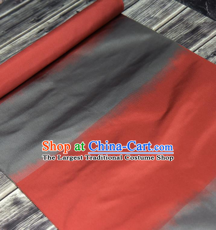 Traditional Japanese Classical Flowers Pattern Silk Fabric Asian Japan Kimono Belt Dark Red Brocade Material