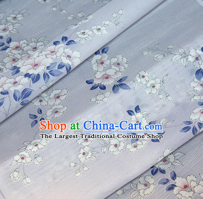 Asian Japan Classical Brocade Tapestry Traditional Qipao Dress Flowers Pattern Lilac Silk Fabric
