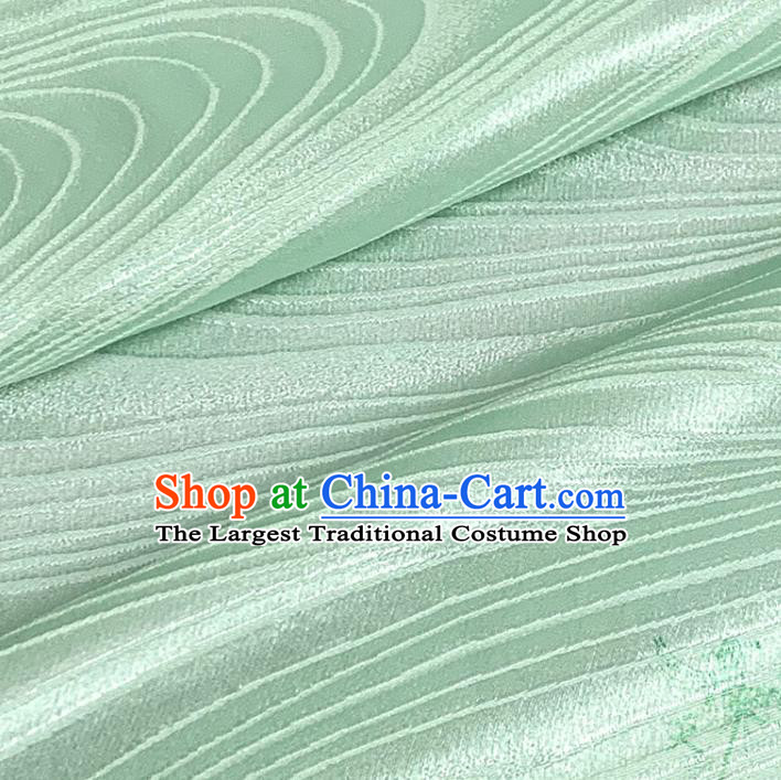 Traditional Japanese Kimono Pure Silk Fabric Asian Japan Flow Water Pattern Green Brocade Material