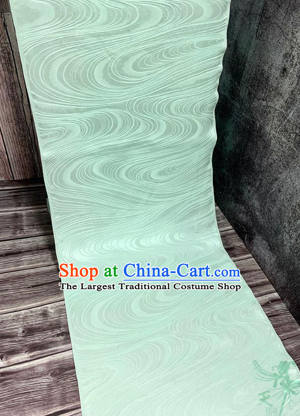 Traditional Japanese Kimono Pure Silk Fabric Asian Japan Flow Water Pattern Green Brocade Material