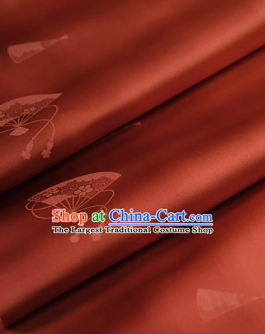Traditional Japanese Kimono Nishijin Pure Silk Fabric Asian Japan Jacinth Brocade Material