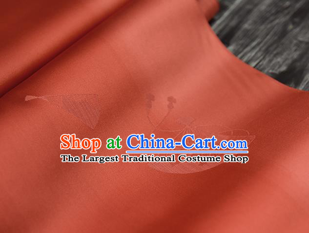 Traditional Japanese Kimono Nishijin Pure Silk Fabric Asian Japan Jacinth Brocade Material