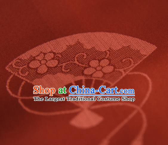 Traditional Japanese Kimono Nishijin Pure Silk Fabric Asian Japan Jacinth Brocade Material