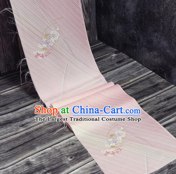Traditional Japanese Hydrangea Pattern Pure Silk Fabric Asian Japan Kimono Pink Brocade Material