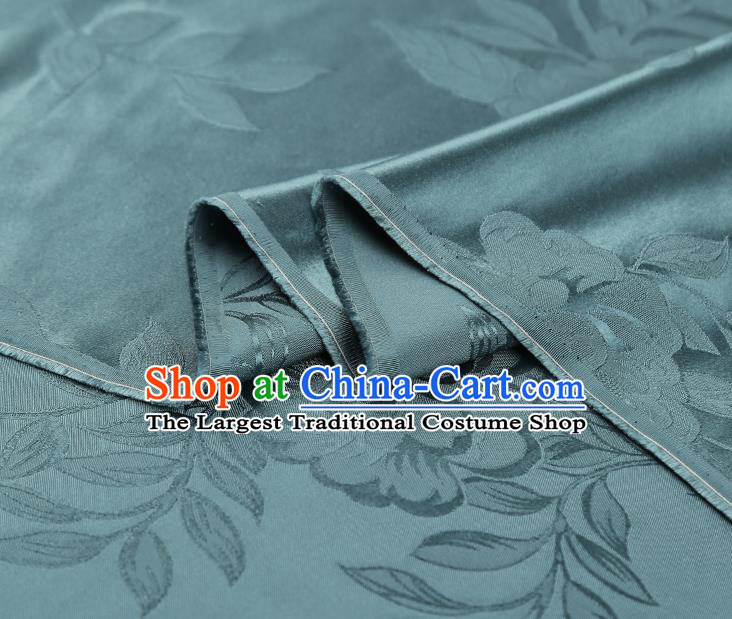 Asian Traditional Blue Brocade Cheongsam Gambiered Guangdong Gauze China Jacquard Silk Fabric