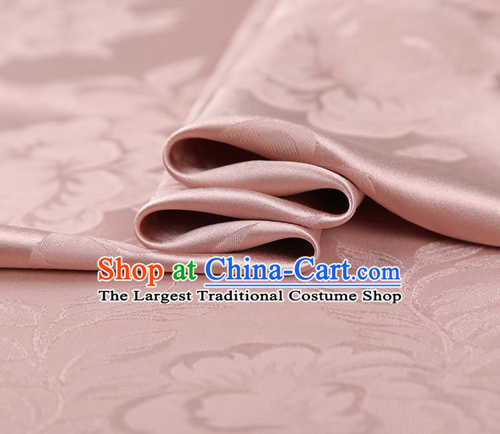 Asian Cheongsam Gambiered Guangdong Gauze China Jacquard Silk Fabric Traditional Pink Brocade