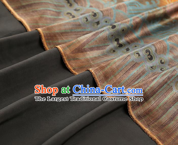 China Classical Dragon Phoenix Pattern Silk Fabric Gambiered Guangdong Gauze Traditional Cheongsam Golden Brocade