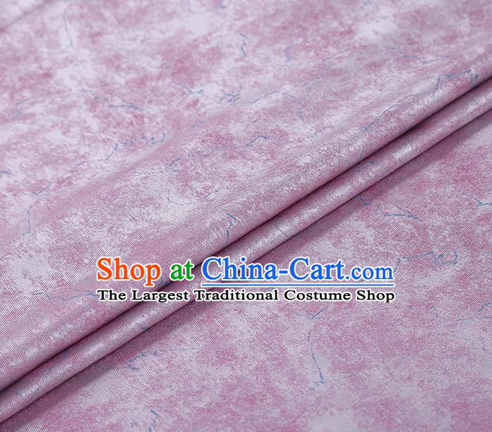 China Classical Cheongsam Lilac Silk Fabric Traditional Qipao Dress Song Brocade Drapery
