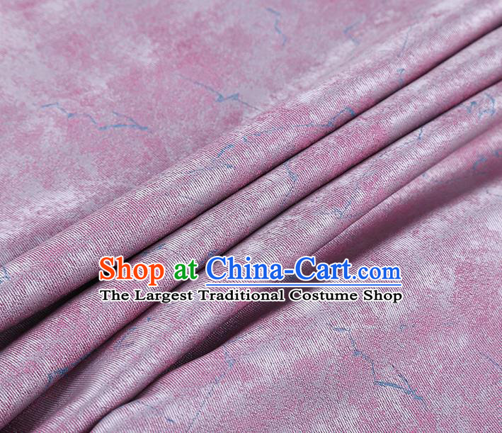 China Classical Cheongsam Lilac Silk Fabric Traditional Qipao Dress Song Brocade Drapery