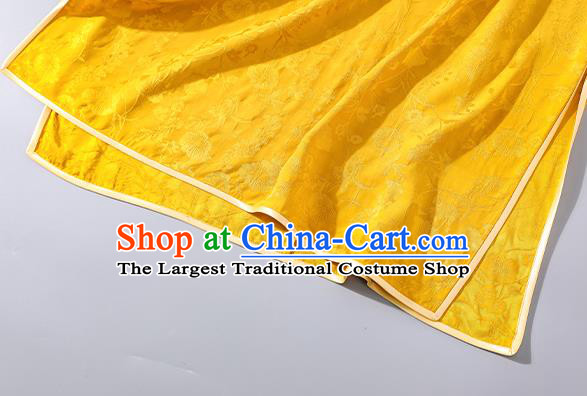 Asian Chinese Traditional Shanghai Beauty Qipao Dress Clothing Classical Golden Silk Cheongsam