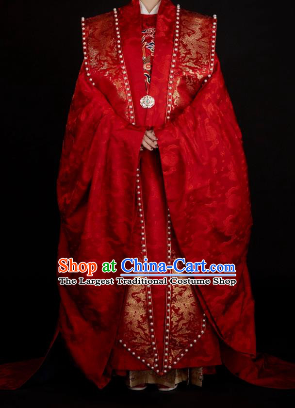 Chinese Ancient Empress Wedding Red Clothing Traditional Ming Dynasty Court Queen Historical Costumes Full Set