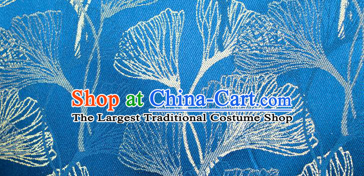 Asian Chinese Classical Shell Pattern Blue Silk Cheongsam Costume Traditional Mother Song Brocade Qipao Dress