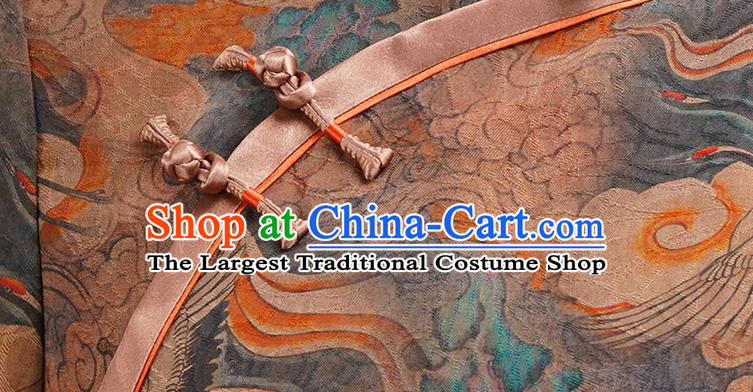Asian Chinese Classical Young Lady Silk Cheongsam Costume Traditional Stage Performance Qipao Dress